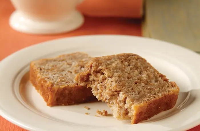 Slices of cinnamon applesauce bread